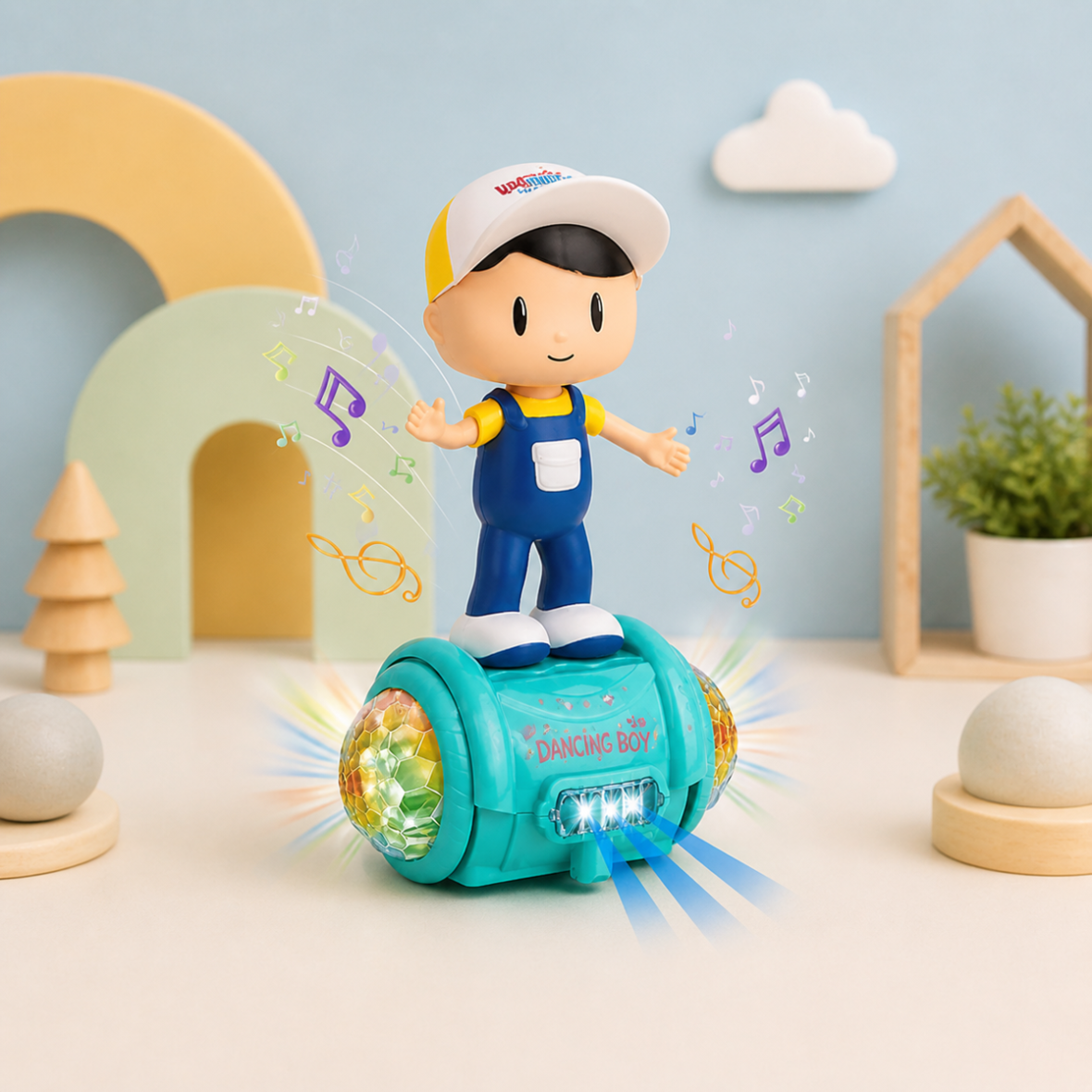 Fashion Boy Musical Toy with 3D LED Lights, Moving Action, Colorful Music Effects and Battery Operated Fun Toy for Kids