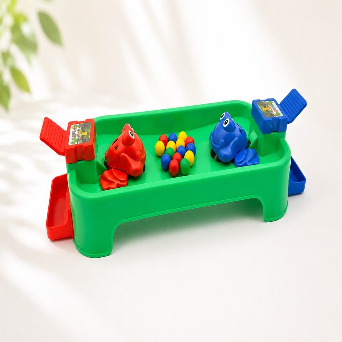 Hungry Frog Feeding Game for Kids, 2 Player Interactive Frog Ball Board Game with Colorful Balls