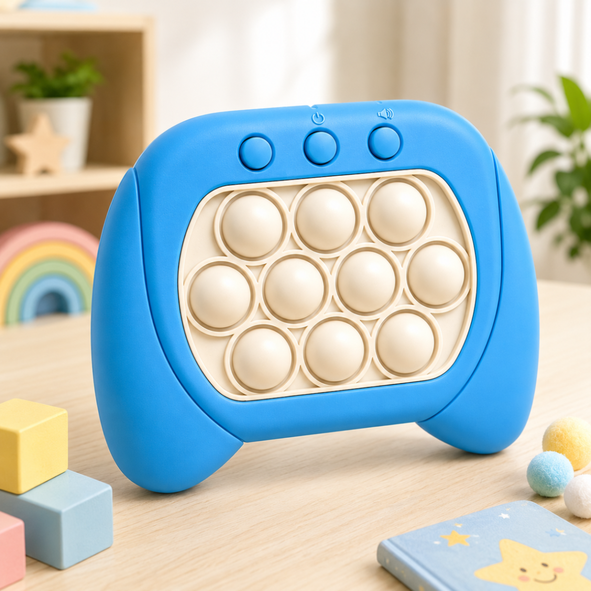 Pop It Quick Push Game Console for Kids with Lights & Sound, 999 Levels Interactive Handheld Fidget Toy